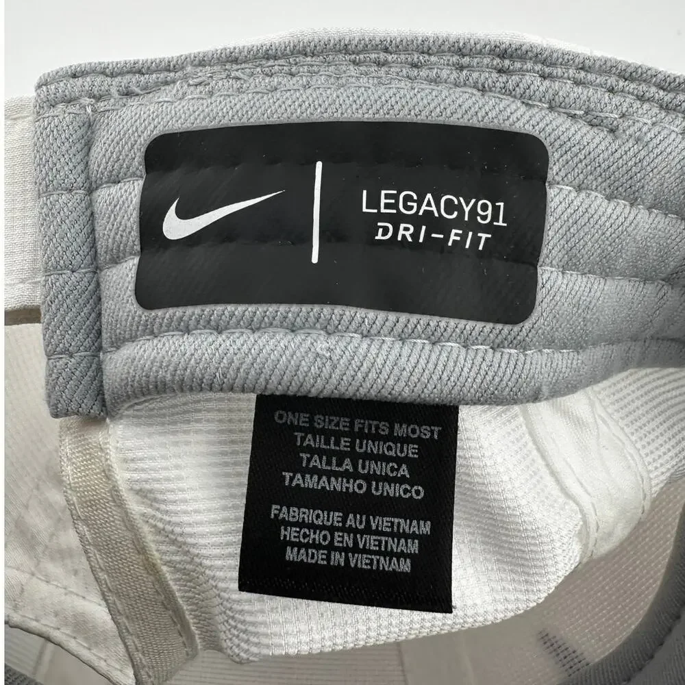 Nike Legacy91 Dri-FIT Youth Hat White Black Swoosh 942207-100 NWT